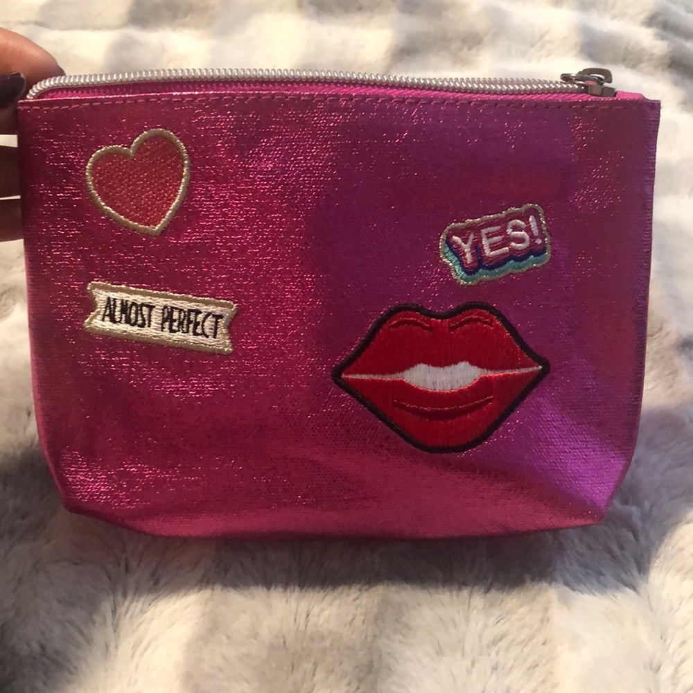 Metallic Pink Makeup Bag